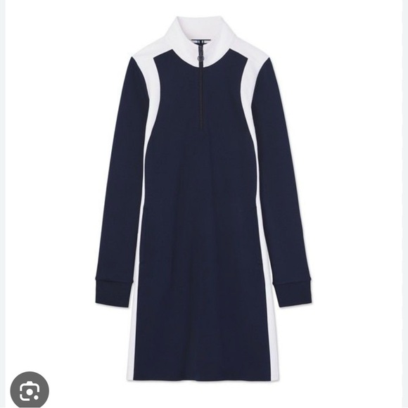 Tory Sport Navy and White Long Sleeve Dress, new without tag, M - Picture 2 of 6
